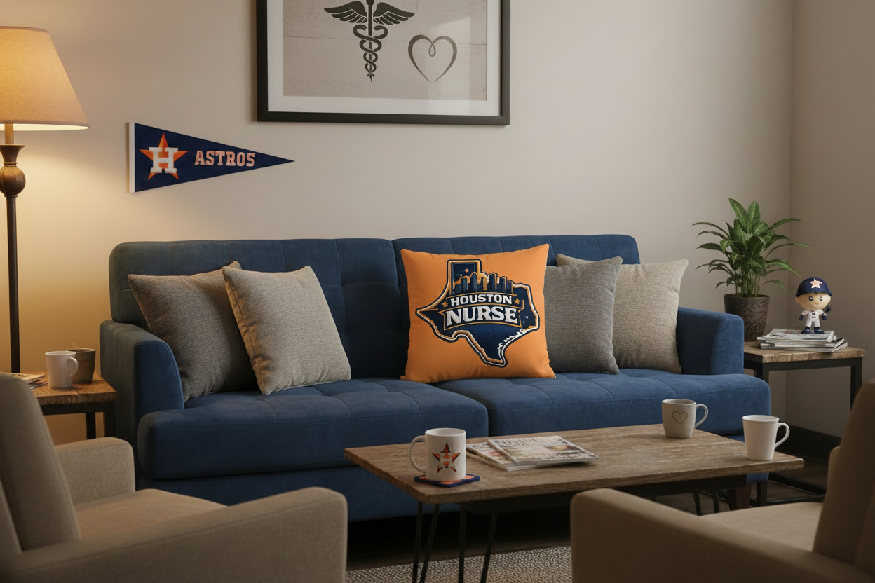 HTX Nurse Decorative Pillow - Orange
