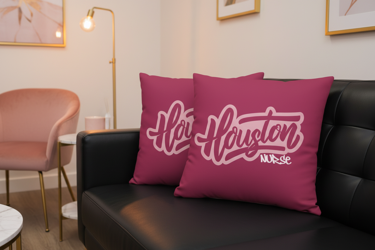 Houston Nurse Graffiti 20x20 Decorative Pillow - Rose | XII