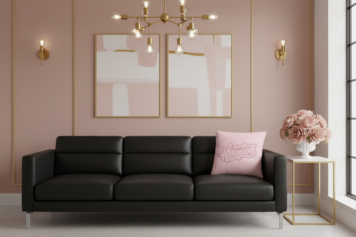 Houston Nurse Graffiti 20x20 Decorative Pillow - Pink | XII