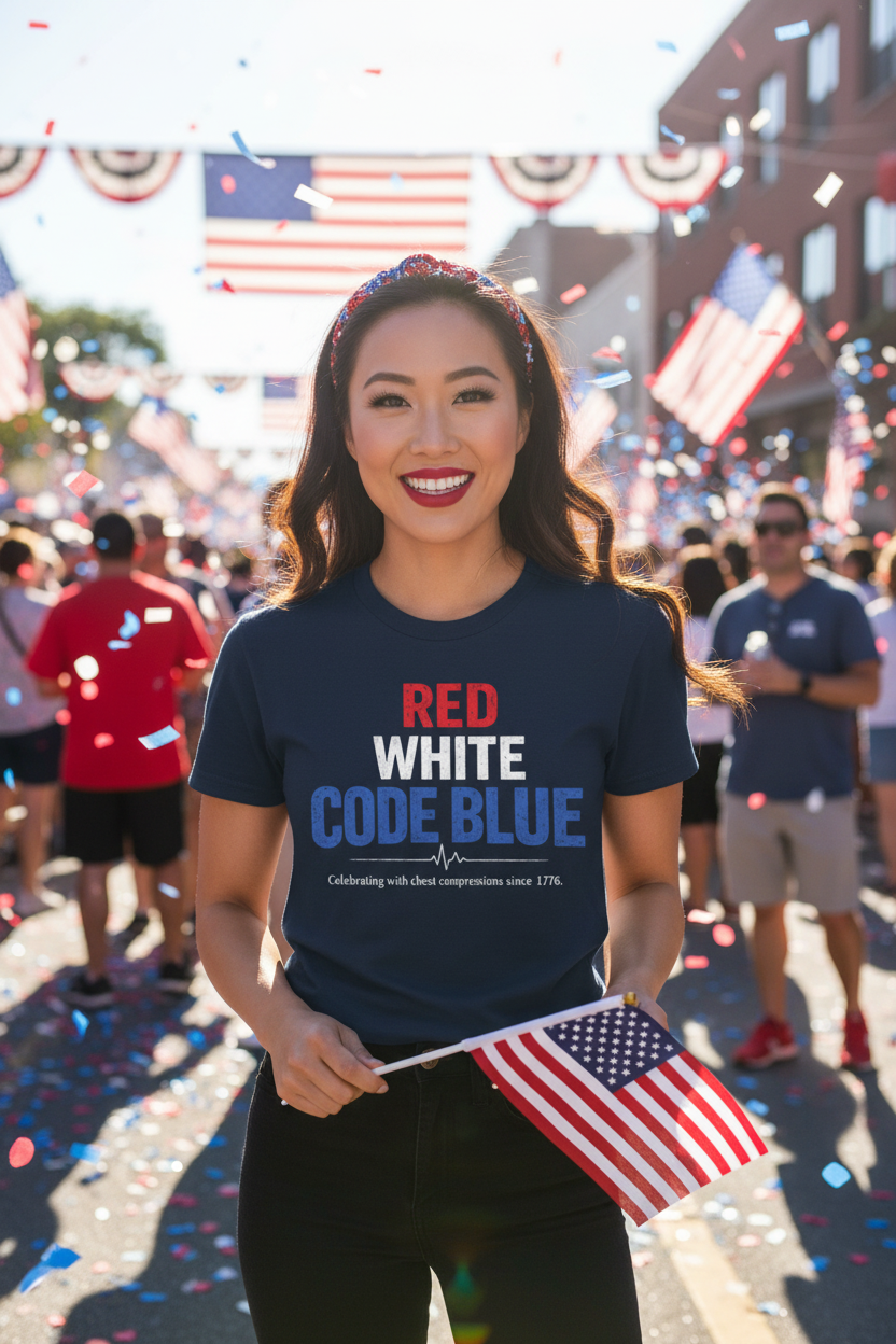 Red, White, Code Blue Tee | XII