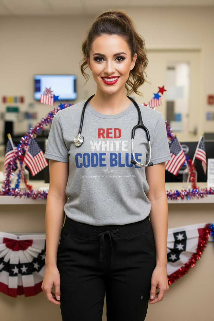 Red, White, Code Blue Tee | XII