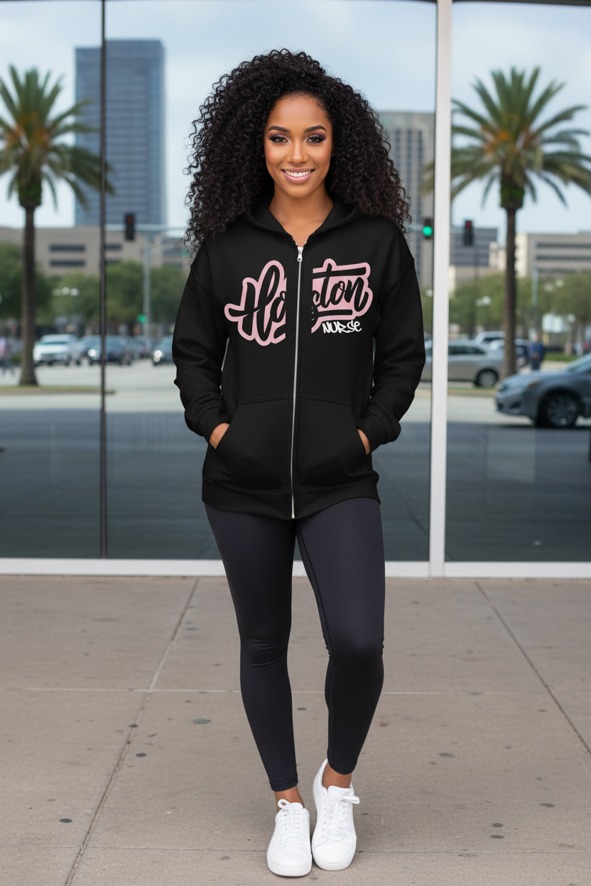 Houston Nurse Graffiti Zip Hoodie | XII