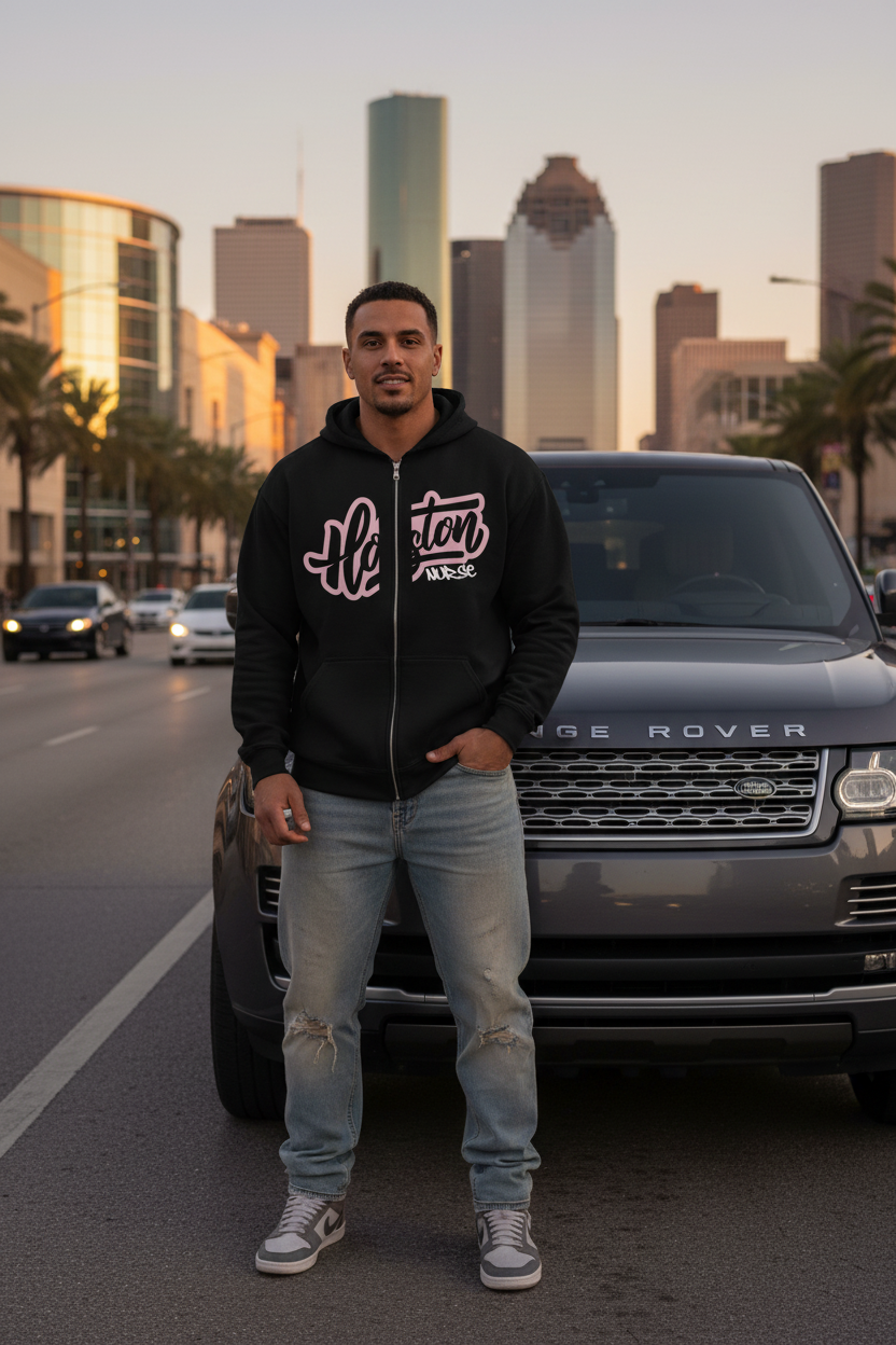 Houston Nurse Graffiti Zip Hoodie | XII