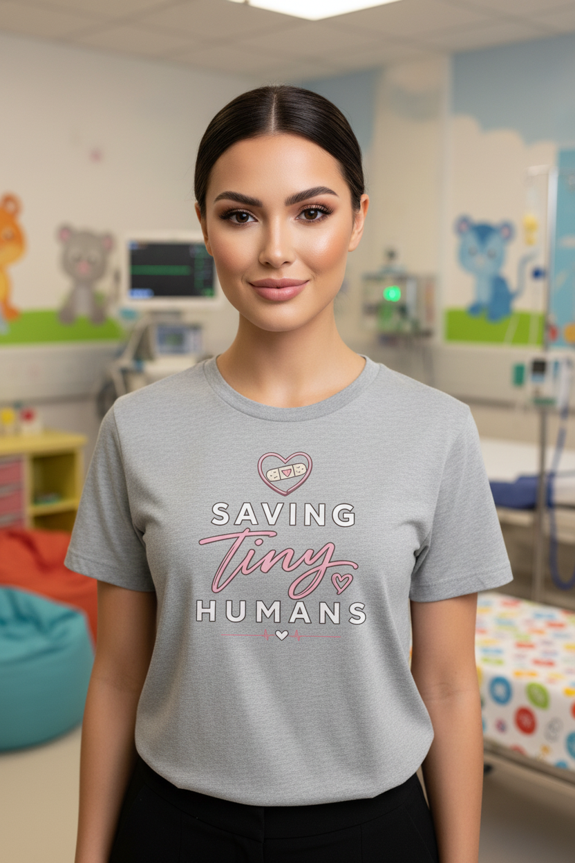 Saving Tiny Humans Women's Ribbed Neck Tee | XII